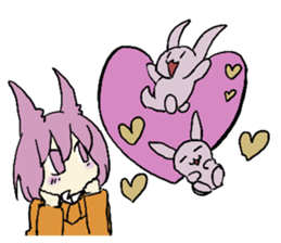 Rabbit man and cat man sticker #15058552