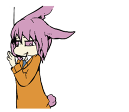 Rabbit man and cat man sticker #15058565