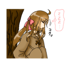 sticker that little girl's thinking sticker #15061923