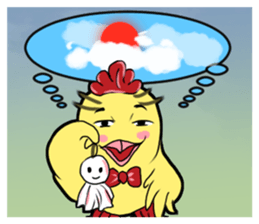 Unitary chicken flying 2 sticker #15061978