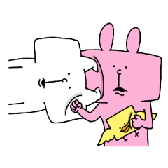 Rabbit and cat and bird