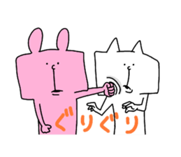 Rabbit and cat and bird sticker #15062185