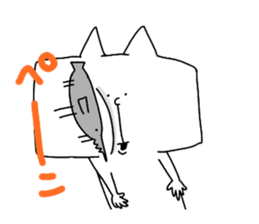 Rabbit and cat and bird sticker #15062191