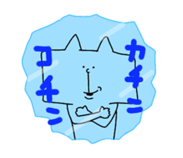 Rabbit and cat and bird sticker #15062205