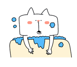 Rabbit and cat and bird sticker #15062206