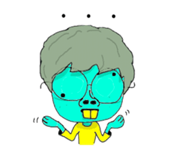 Yellow-teeth boy sticker #15062476