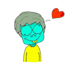 Yellow-teeth boy sticker #15062485