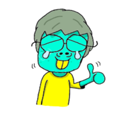 Yellow-teeth boy sticker #15062500