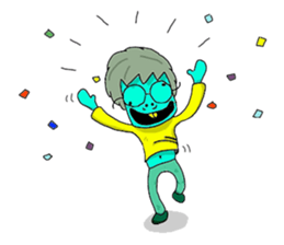 Yellow-teeth boy sticker #15062506