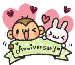 Saruo and Usami Love Love heart full! sticker #15064267