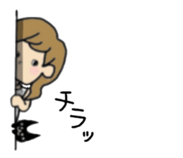 girls and cat talking sticker #15065134