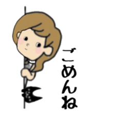 girls and cat talking sticker #15065135