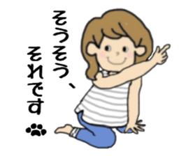 girls and cat talking sticker #15065144