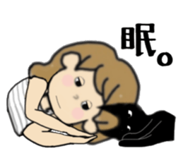 girls and cat talking sticker #15065154