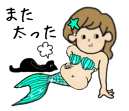 girls and cat talking sticker #15065163