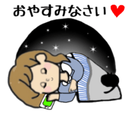 girls and cat talking sticker #15065169