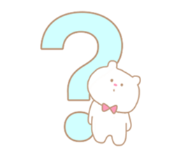 Cute white bear kids sticker #15065663