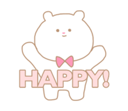 Cute white bear kids sticker #15065667