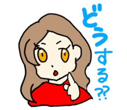 cute japanese lady. sticker #15066458