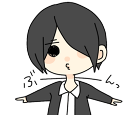 Man and animal sticker #15067295