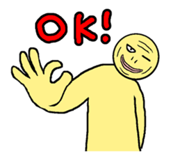 Yellow human forms sticker #15069213