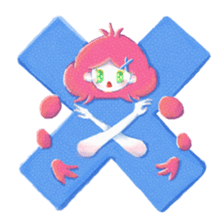 The girl with messy hair sticker #15071325