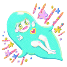 The girl with messy hair sticker #15071330