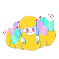 The girl with messy hair sticker #15071332