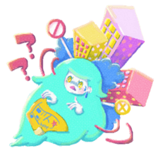 The girl with messy hair sticker #15071342