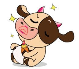 Lovely Dairy Cow Multiple Personality sticker #15071862