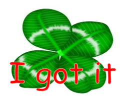 Heart mark four leaf clover sticker #15072286