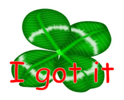 Heart mark four leaf clover sticker #15072286