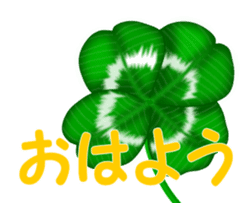 Heart mark four leaf clover sticker #15072303