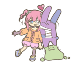 Pastel colour zombie sticker #15075203