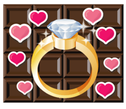 Chocolate and Heart shape sticker #15075614