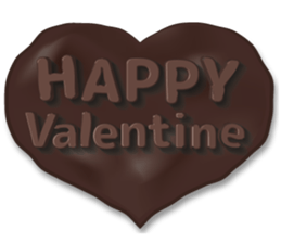 Chocolate and Heart shape sticker #15075615