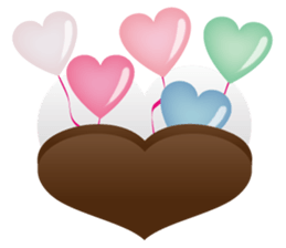 Chocolate and Heart shape sticker #15075632