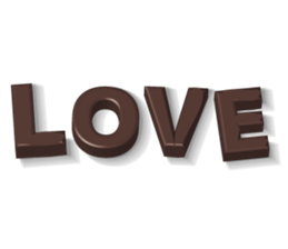 Chocolate and Heart shape sticker #15075638