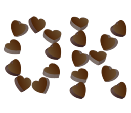Chocolate and Heart shape sticker #15075647