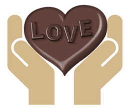 Chocolate and Heart shape sticker #15075651