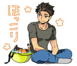 Calico Cat&Japanese Boy sticker #15076589