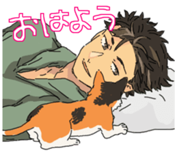 Calico Cat&Japanese Boy sticker #15076605