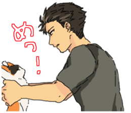 Calico Cat&Japanese Boy sticker #15076606