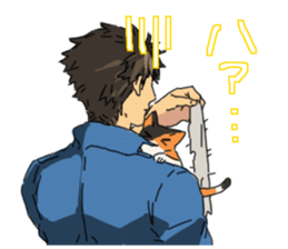 Calico Cat&Japanese Boy sticker #15076610
