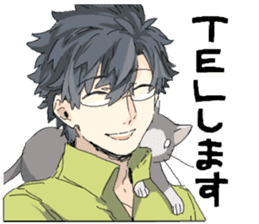 Silver cat&Japanese Boy sticker #15076630