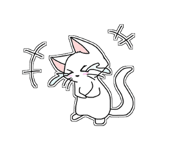 White cats "Mee" and happy friends sticker #15078525