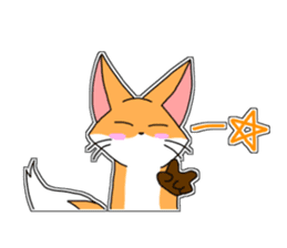 White cats "Mee" and happy friends sticker #15078528