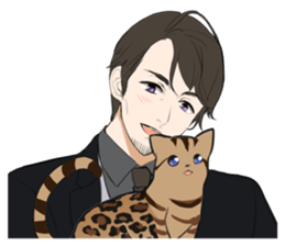 Leopard cat&Japanese Boy sticker #15079380