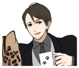 Leopard cat&Japanese Boy sticker #15079389