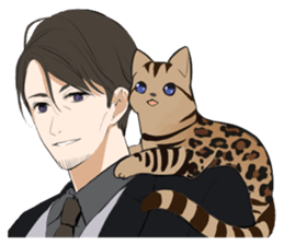 Leopard cat&Japanese Boy sticker #15079404